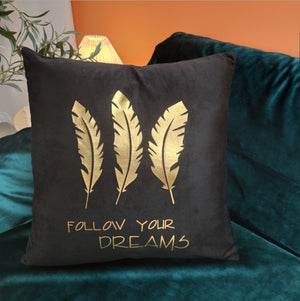 Stylish Black and Gold Decorative Pillow Case