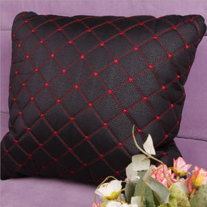 Vintage Black and Red Decorative Pillow Case