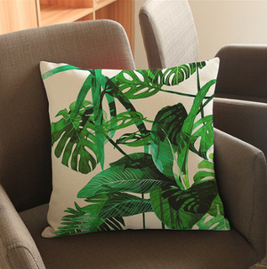 Modern Tropical Plants Green Decorative Pillow Case - Hansel & Gretel Home Decor
