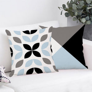 Luxurious Shades of Blue and Gray Decorative Pillow Case
