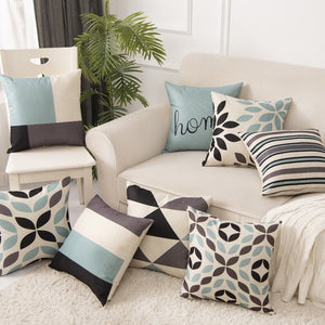 Luxurious Black and Blue Decorative Pillow Case