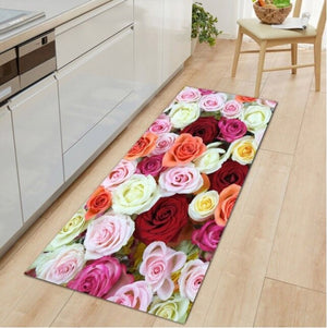 Floral Print Home Porch Carpet