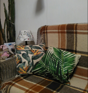 Tropical Green and Orange Decorative Pillow Case - Hansel & Gretel Home Decor