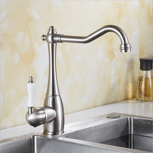 Copper Nickel Kitchen Faucet Rotatable