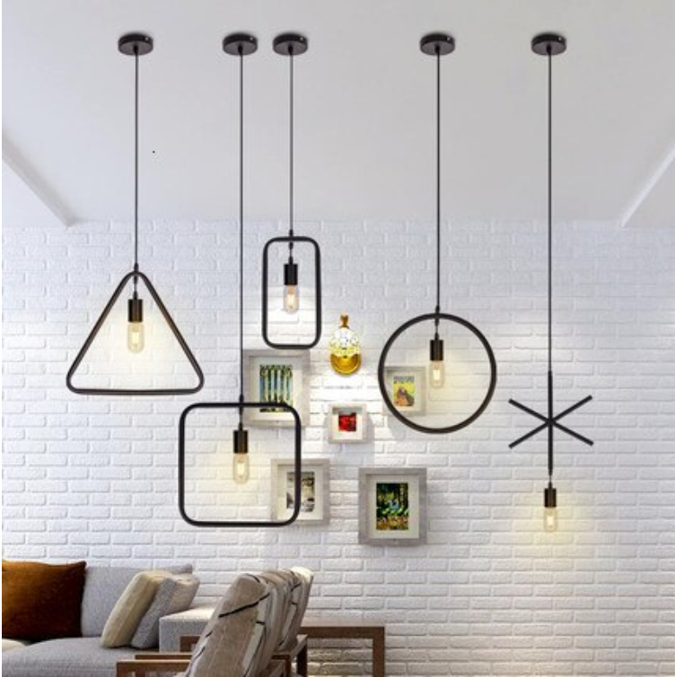 Scandinavian Black Rectangle Hanging Lamp - Hansel & Gretel Home Decor