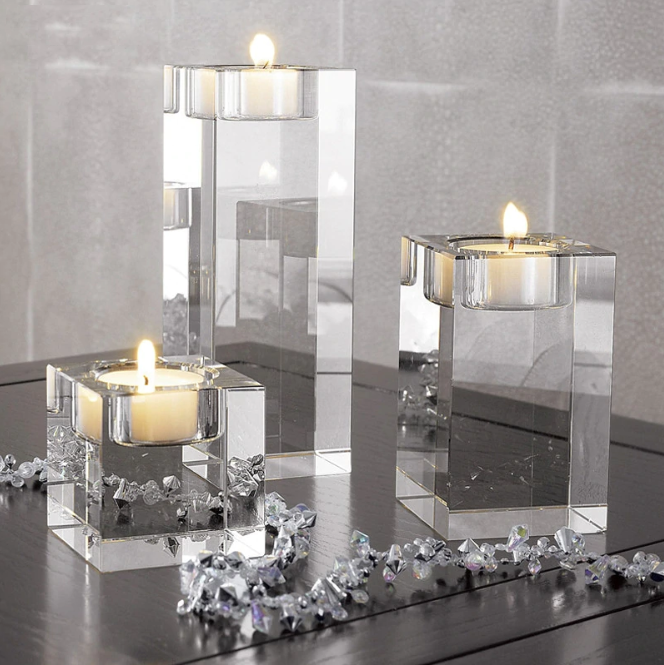 Decorative Crystal Centerpiece Candle Holder - Hansel & Gretel Home Decor