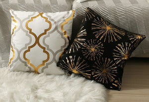 Elegant Black And Gold Decorative Pillow Covers