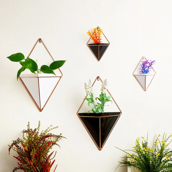 Small Geometric Acrylic and Iron Hanging Vase - Hansel & Gretel Home Decor