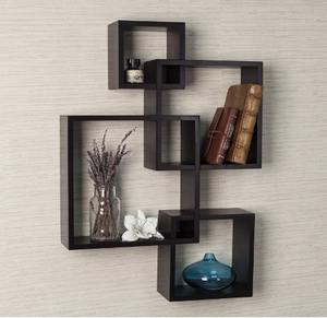 Black Decorative Wall Mounted Display Shelf