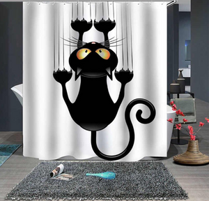 Creative Pattern Slipping Cat Bathroom Curtains - Hansel & Gretel Home Decor