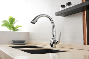 Brass Brushed Nickel Kitchen Faucet Pull Out and Rotatable