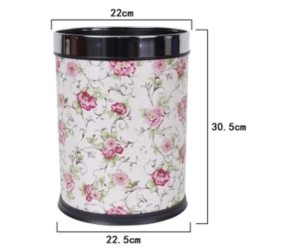 Nordic Trash Can Pink Floral