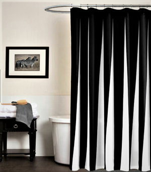 Creative Pattern Black and White Bathroom Curtains