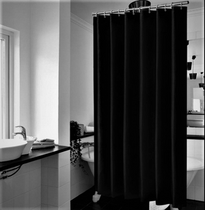 Black  Polyester Bathroom Curtains