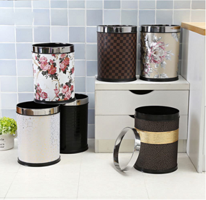 Nordic Trash Can Black and Gold