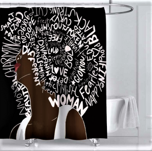Creative Pattern Words Bathroom Curtains