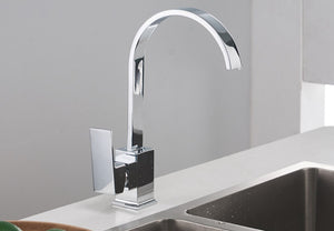 Brass Silver Kitchen Faucet Rotatable