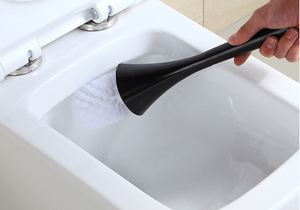 Modern Toilet Brush and Holder Black Ceramic Bowl - Hansel & Gretel Home Decor