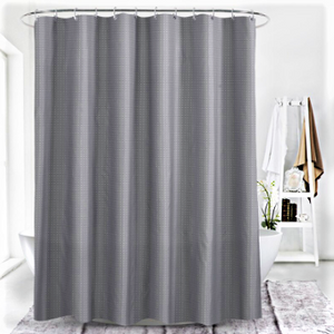 Gray  Polyester Bathroom Curtains