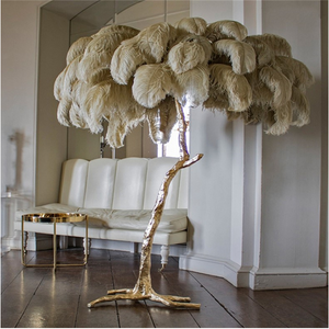 Nordic Ostrich Feather Standing Floor Lamp - Hansel & Gretel Home Decor