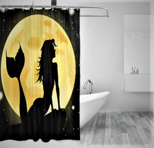 Black and Gold Polyester Bathroom Curtain