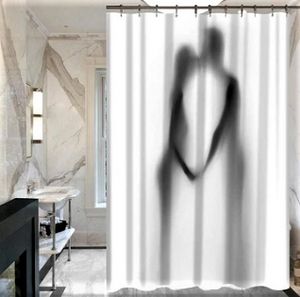 Creative Pattern Couple Kissing Shadow Bathroom Curtain