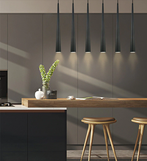 Black Modern Pendant LED Hanging Lamp - Hansel & Gretel Home Decor