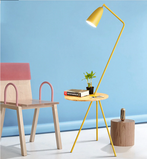 Modern Industrial Triangle Yellow Floor Lamp - Hansel & Gretel Home Decor