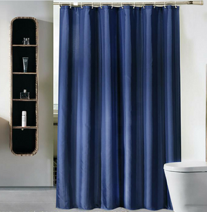 Dark Blue Polyester Bathroom Curtains - Hansel & Gretel Home Decor