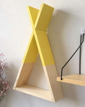 Wooden Yellow Shelf - Hansel & Gretel Home Decor