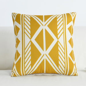 Fashionable Yellow and White Decorative Pillow Case