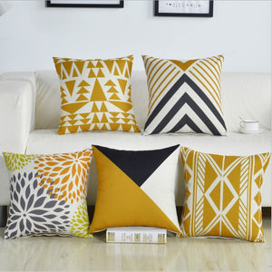 Fashionable Gray and Yellow Decorative Pillow Case