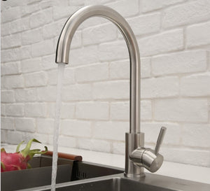 Stainless Steel Silver Kitchen Faucet 360 Degree Rotating
