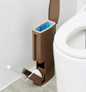 Modern 3in1 Trash Can With Toilet Brush and Holder