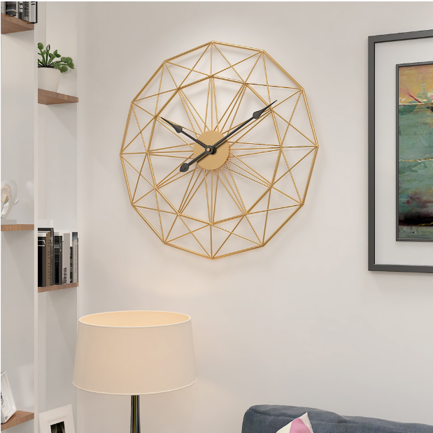 Nordic Round Metal Wall Clock Elisse Model - Hansel & Gretel Home Decor