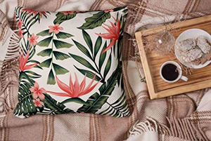 Tropical Green and Pink Decorative Pillow Case - Hansel & Gretel Home Decor