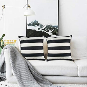 Simple Patterned Black and White Decorative Pillow Case