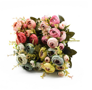 Colorful Artificial Flowers Rose Bouquet - Hansel & Gretel Home Decor