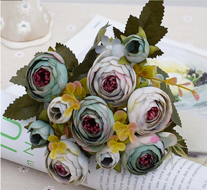 Colorful Artificial Flowers Rose Bouquet - Hansel & Gretel Home Decor