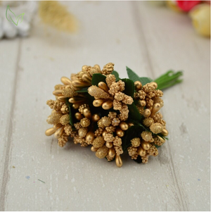 Gold Artificial Flowers Mulberry Bouquet - Hansel & Gretel Home Decor