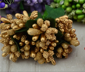 Gold Artificial Flowers Mulberry Bouquet - Hansel & Gretel Home Decor