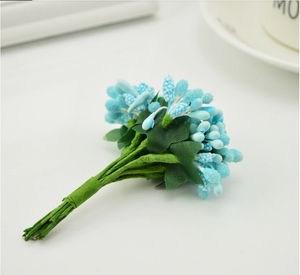 Blue Artificial Flowers Mulberry Bouquet - Hansel & Gretel Home Decor