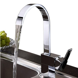 Brass Silver Kitchen Faucet Rotatable