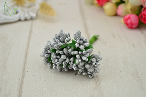 Gray Artificial Flowers Mulberry Bouquet - Hansel & Gretel Home Decor