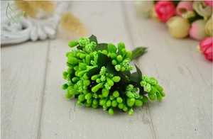 Green Artificial Flowers Mulberry Bouquet - Hansel & Gretel Home Decor