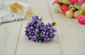 Purple Artificial Flowers Mulberry Bouquet - Hansel & Gretel Home Decor