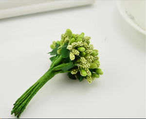 Green Artificial Flowers Mulberry Bouquet - Hansel & Gretel Home Decor