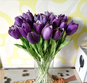 Purple Artificial Flowers Tulip Bouquet - Hansel & Gretel Home Decor