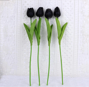 Black Artificial Flowers Tulip Bouquet - Hansel & Gretel Home Decor