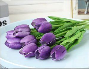 Purple Artificial Flowers Tulip Bouquet - Hansel & Gretel Home Decor